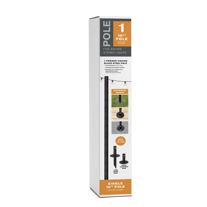 Excello Global Products Bistro String Light Pole & Reviews Wayfair